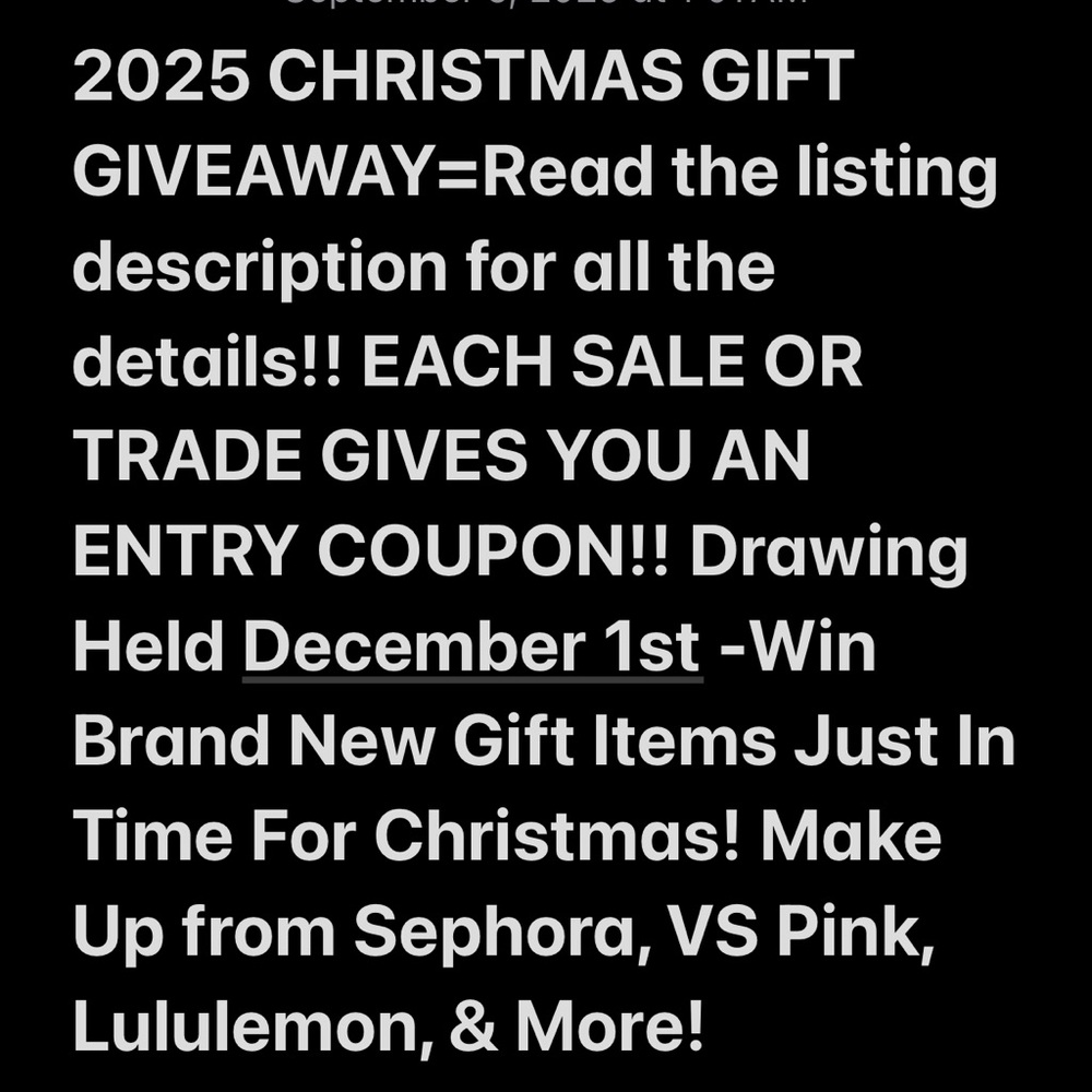 2025 HOLIDAY GIFT GIVEAWAY DRAWING